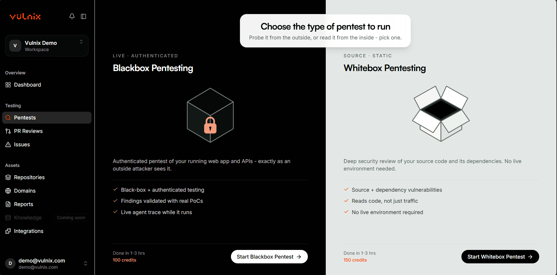 Product overview — a run in progress